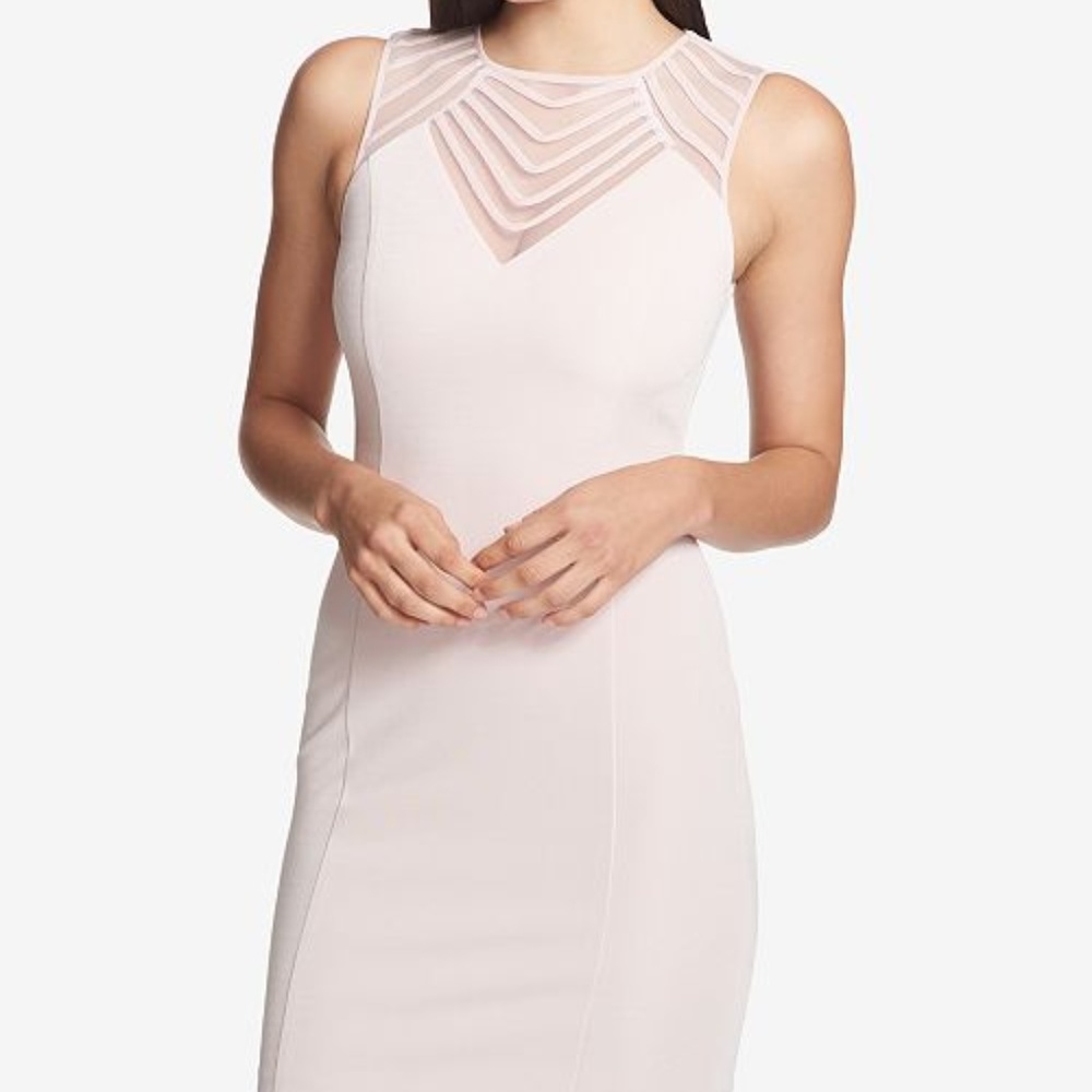 Guess Mesh-Yoke Bodycon Dress